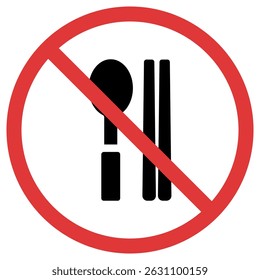 No Eating Food Sign Icon
