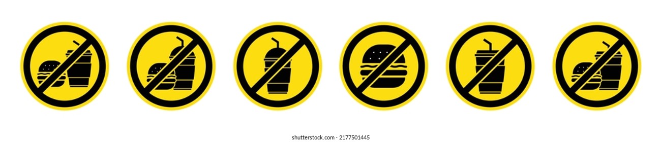 No Eating Icon. No Food and Drink Icon, Vector Stock Illustration