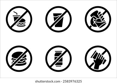No eating icon set, icon Fasting Ramadan, vector illustration on white background