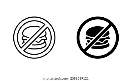 No eating icon set, icon Fasting Ramadan, vector illustration on white background