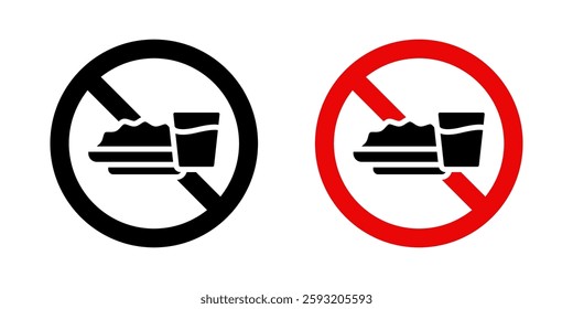 No Eating icon set. for mobile concept and web design on white background
