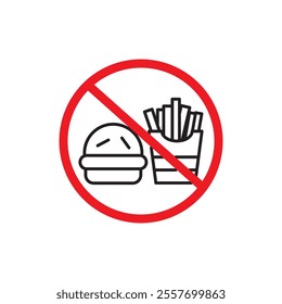 No eating icon Thin line art collection