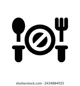 no eating icon. vector glyph icon for your website, mobile, presentation, and logo design.