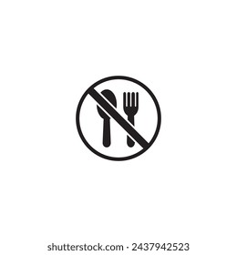 no eating icon vector ilustration logo design