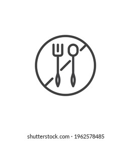 No eating line icon. linear style sign for mobile concept and web design. No food outline vector icon. Symbol, logo illustration. Vector graphics