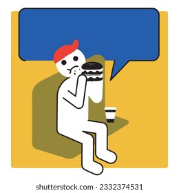 No eating on bus. Empty blank text box frame.  Bus rules Color icon vector. Bus rules sign.