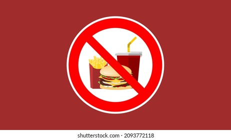 No eating, eating is prohibited sign on red background
