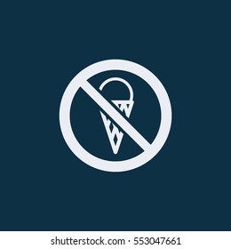 No eating sign isolated on blue background