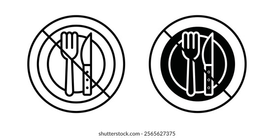 No eating sign vector in black and red colors