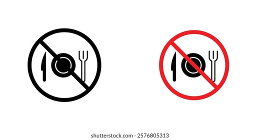 No eating sign vector pack for web designs