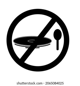 No eating sign,No Food Sign. Vector