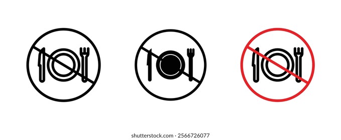 No eating signs vector collection pack