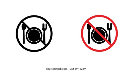 No eating signs. vector signs set
