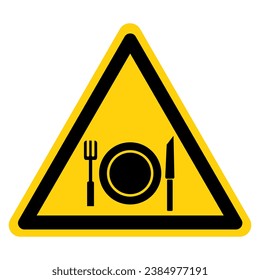 No Eating Symbol Sign, Vector Illustration, Isolate On White Background Label. EPS10