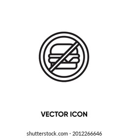 No eating vector icon. Modern, simple flat vector illustration for website or mobile app.No food and burger symbol, logo illustration. Pixel perfect vector graphics	