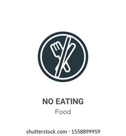 No eating vector icon on white background. Flat vector no eating icon symbol sign from modern food collection for mobile concept and web apps design.