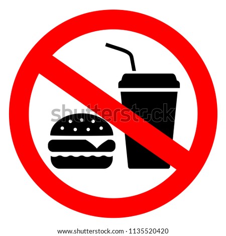 No eating vector sign isolated on white background