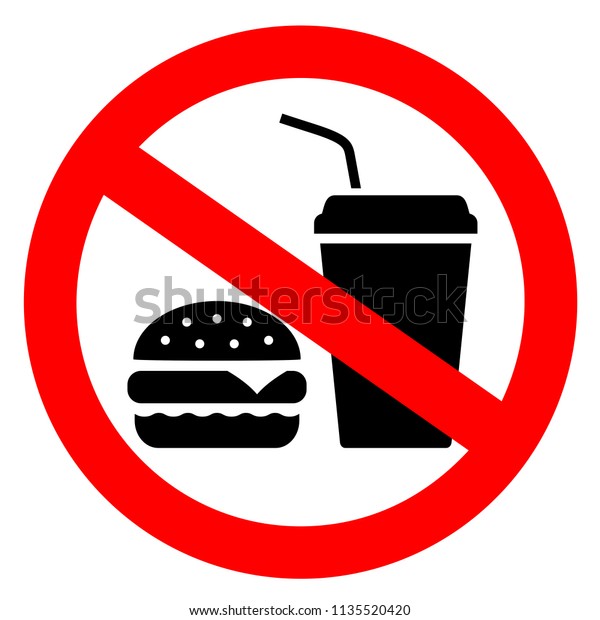 No Eating Vector Sign Isolated On Stock Vector (Royalty Free) 1135520420