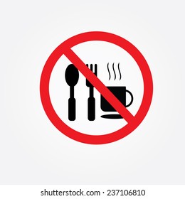 No eating vector sign,no food or drink allowed  vector