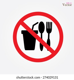 No Eating Vector Sign,no Food Or Drink Allowed  Vector       