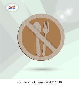 no eating.cardboard vector