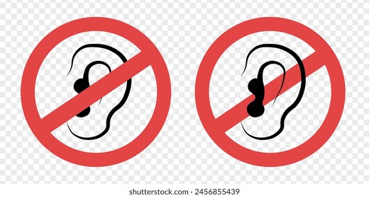 Sin espiar. No se permite escuchar. Prohibido y prohibido