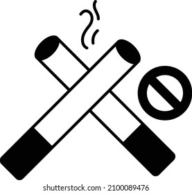 No Ecigs Allowed Concept, cigarettes cross Vector Icon Design, No Tobacco day Symbol, Quit smoking Sign, Cigarette or Smoker Stock Illustration