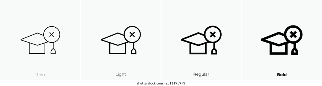 no education icon. Thin, Light Regular And Bold style design isolated on white background