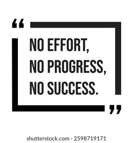 No effort, no progress, no success, inspirational design quote, motivational quotes, typography illustration lettering quotes
