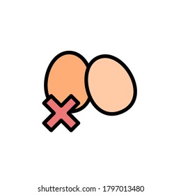 No egg fork icon. Simple color with outline vector elements of vegetarian food icons for ui and ux, website or mobile application