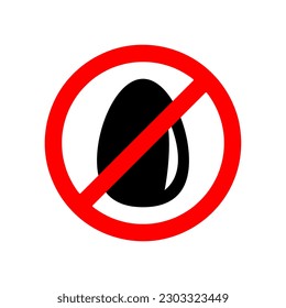 no egg icon, egg free ,Vector illustration on white background..eps