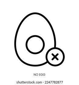 no egg icon. Line Art Style Design Isolated On White Background