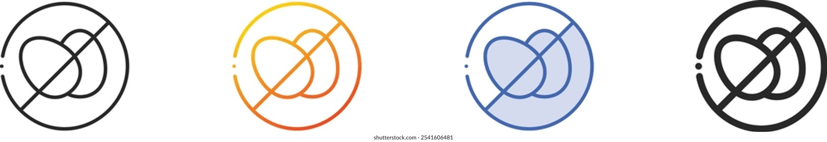 no egg icon.Thin Linear, Gradient, Blue Stroke and bold Style Design Isolated On White Background
