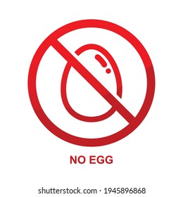 No egg sign isolated on white background vector illustration.