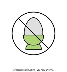 No eggs Icon Vector Illustration. No eggs Lineal Color Icon