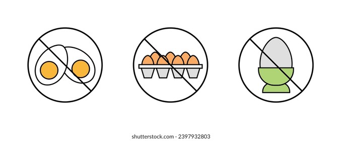 No eggs Icon Vector Illustration. No eggs Lineal Color Icon