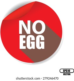 No Eggs red label and sticker. Isolated on white background. Vector.