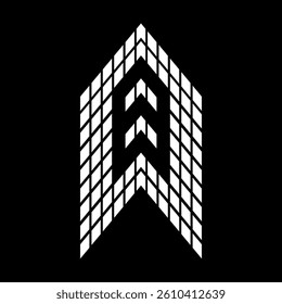 No Eight racing style. The number is formed by a square arrangement. Perfect for t-shirts, sports cars, motor sports, property, architecture, construction and buildings.