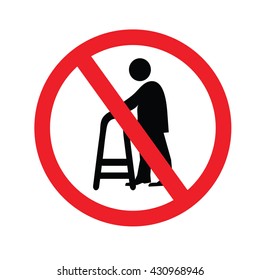 no elder entrance.old man.vector illustration.