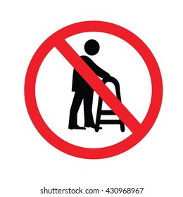 no elder entrance.old man.vector illustration.