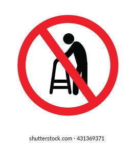 no elder entrance.old man.vector illustration.
