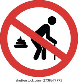 No elderly person defecating sign prohibition