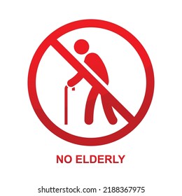 No Elderly Sign Isolated On White Stock Vector (royalty Free 