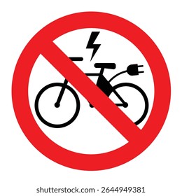 Nenhum sinal de estacionamento elétrico bicicleta proibido nesta área sinal