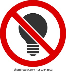 No electric bulb vector icon. Flat No electric bulb pictogram is isolated on a white background.