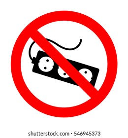 No Electric extension plug sign. 