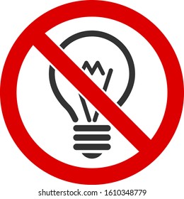 No electric lamp vector icon. Flat No electric lamp symbol is isolated on a white background.