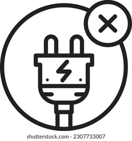 No Electricity icon vector image. Suitable for mobile application web application and print media.