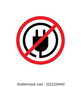 No electricity sign isolated on white background. Vector illustration