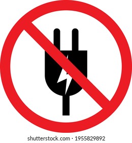 No hay vector de señal de electricidad. Negro sobre fondo blanco. Signos y símbolos de seguridad.